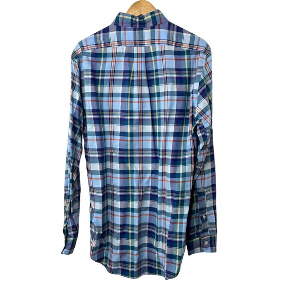 Ralph Lauren Blue Plaid Classic Fit Long Sleeve Button Up Shirt Men's Medium - Picture 6 of 8